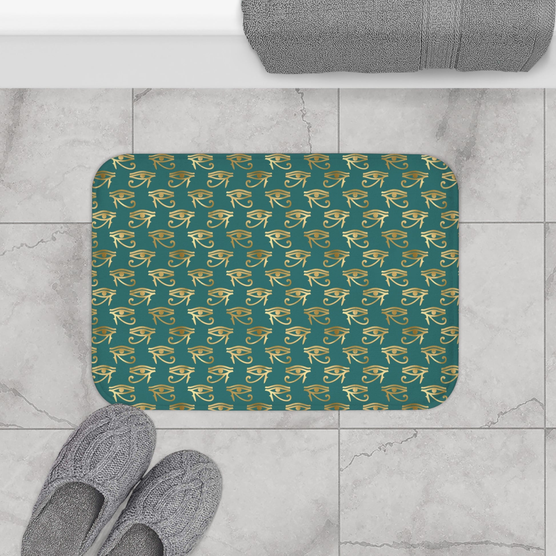 Egyptian Eye of Ra and Horus Bath Mat-Sanktuari Decor