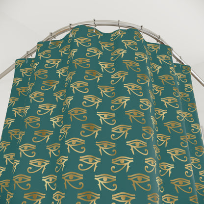 Egyptian Eye of Ra and Horus Shower Curtain-Sanktuari Decor