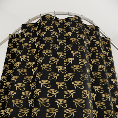 Egyptian Eye of Ra and Horus Shower Curtain-Sanktuari Decor