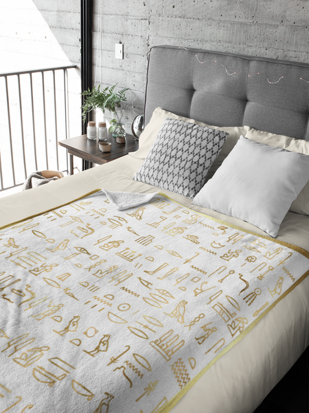 Egyptian Hieroglyphics Blanket-Sanktuari Decor