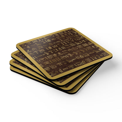 Boho mudcloth coaster set with neutral tribal print for modern kitchens.