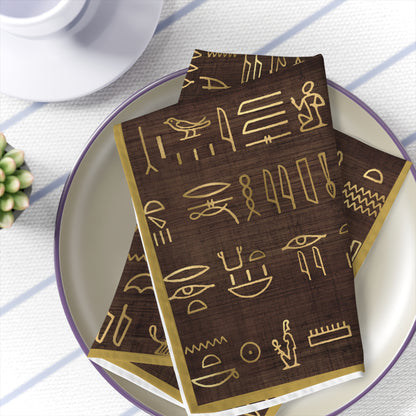 African mudcloth napkins with geometric tribal design for dining décor.