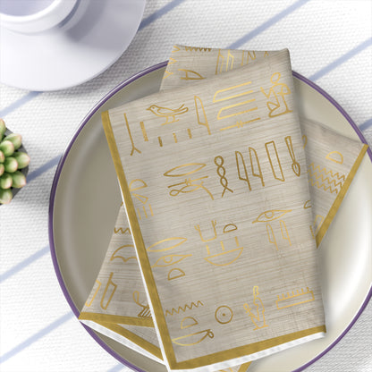 Egyptian Hieroglyphics Napkins Set-Sanktuari Decor