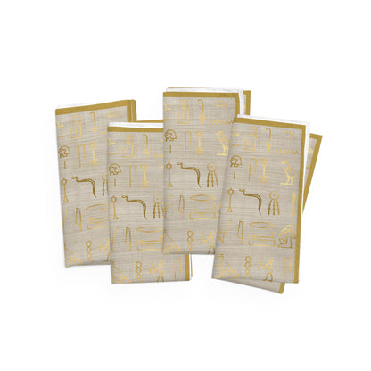 Cultural dining linens including African print napkins, placemats, and table runners.