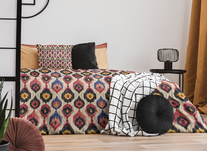 Ethnic Abstract Ikat Pattern Duvet Cover-Sanktuari Decor