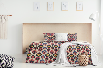 Ethnic Abstract Ikat Pattern Duvet Cover-Sanktuari Decor