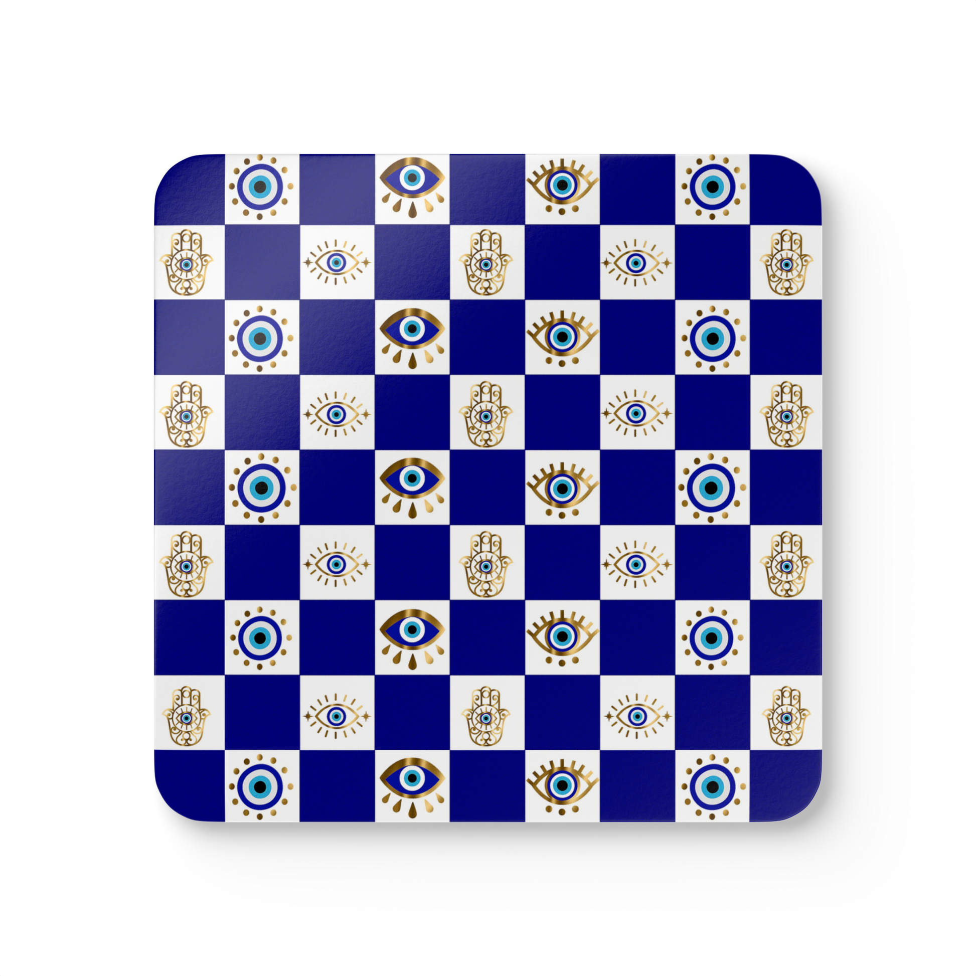 Boho mudcloth coaster set with neutral tribal print for modern kitchens.