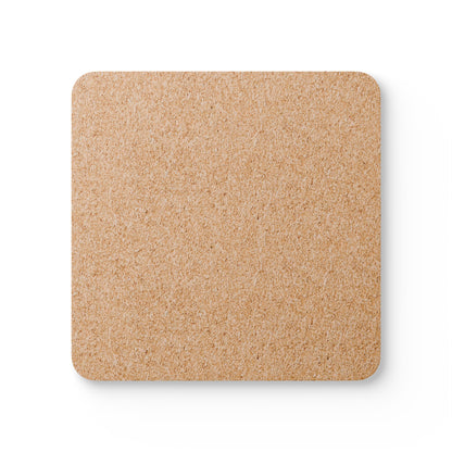 Square cork coaster on a white background