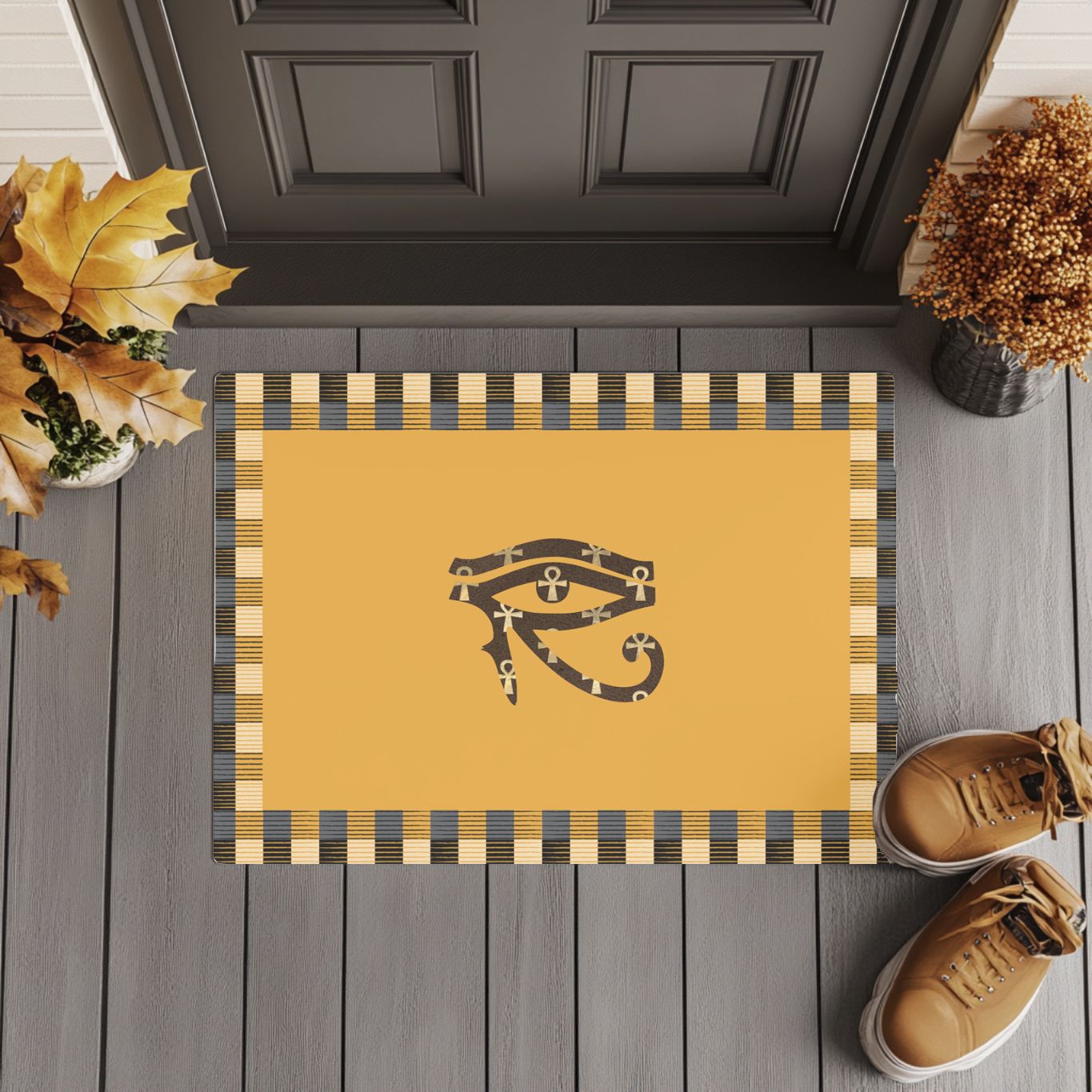 Evil eye protection rug near front door