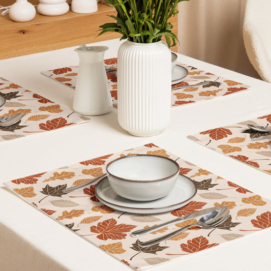 Cultural dining linens including African print napkins, placemats, and table runners.