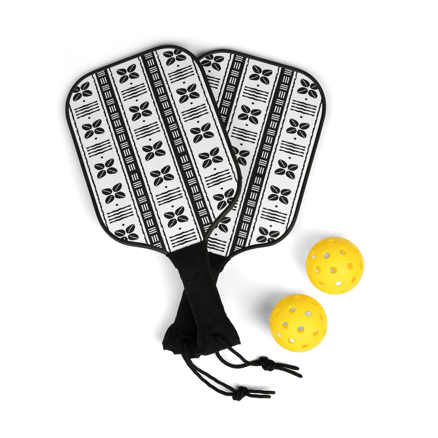 African Shells Print Pickleball Paddle Set