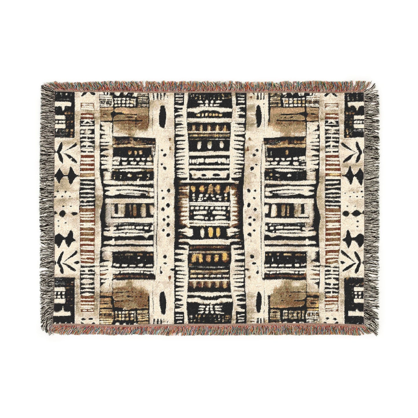 Textile with geometric pattern on a white background