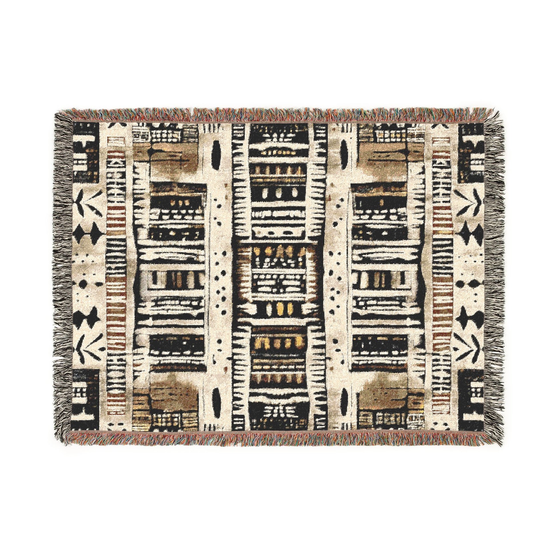 Textile with geometric pattern on a white background