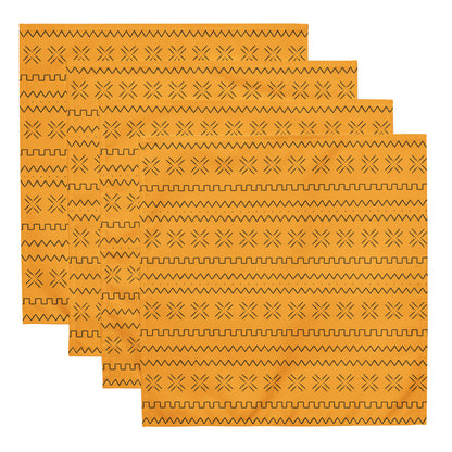 African print cloth napkins in mudcloth pattern for cultural dining table décor.