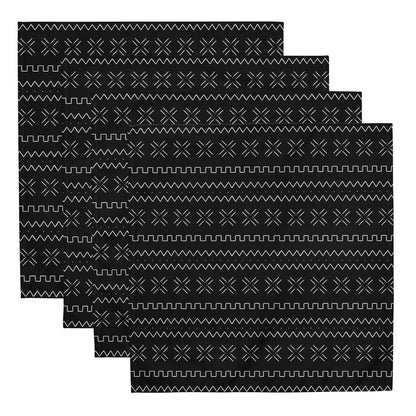 African print cloth napkins in mudcloth pattern for cultural dining table décor.