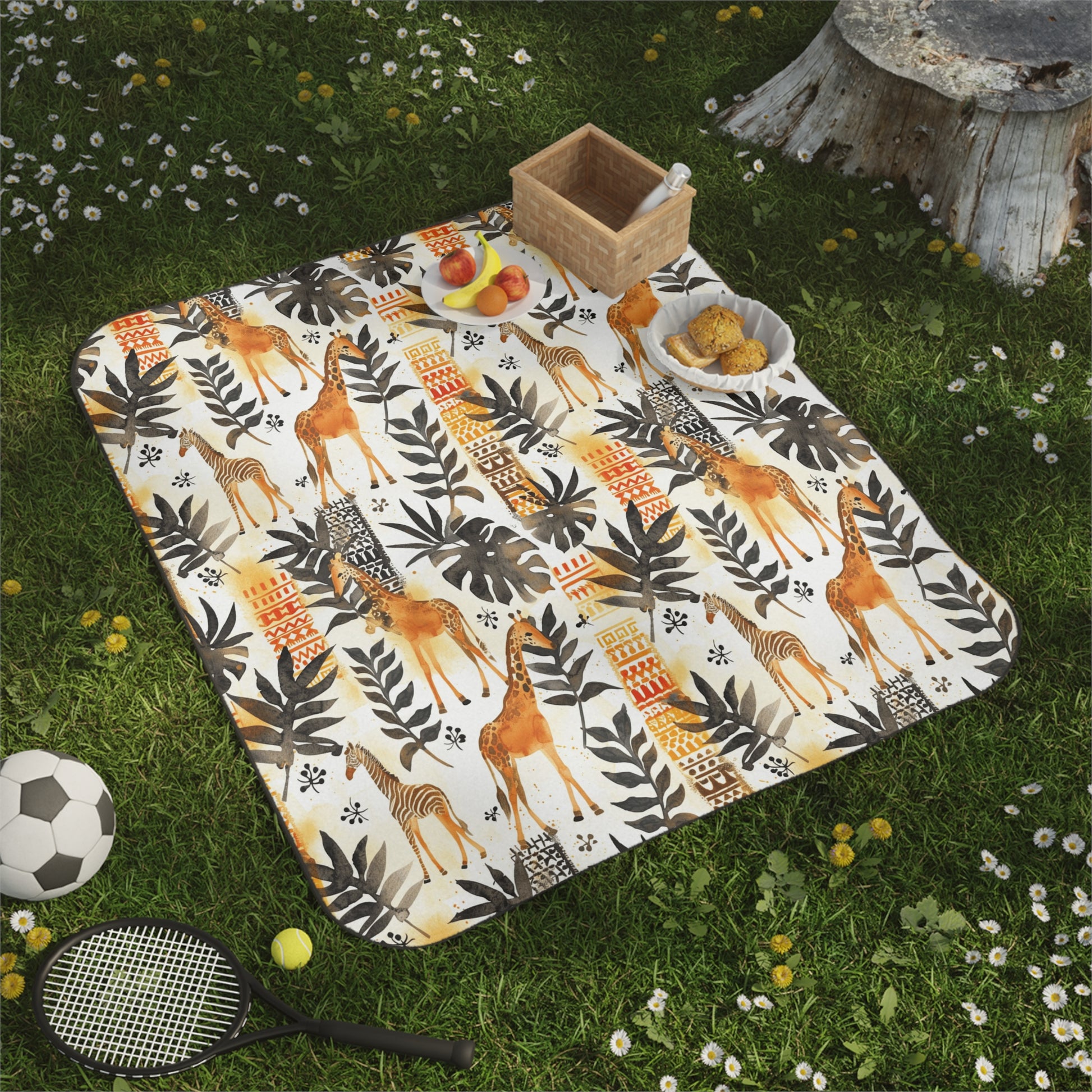 Giraffe Picnic Blanket-Sanktuari Decor