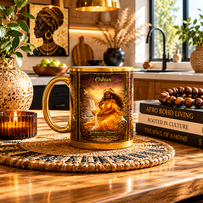Gold Oshun Mug on kitchen counter
