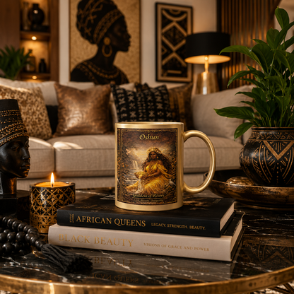 Gold Oshun Mug on coffee table