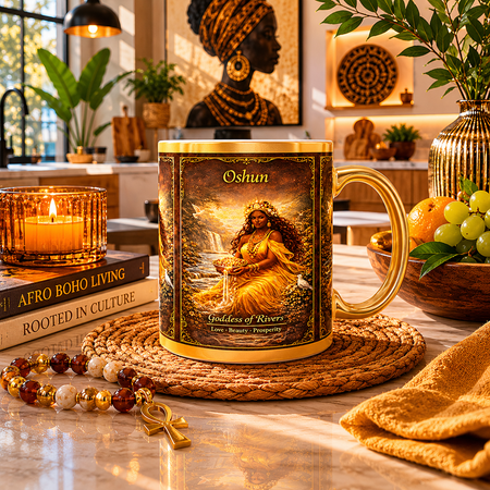 Gold Oshun Mug on kitchen counter