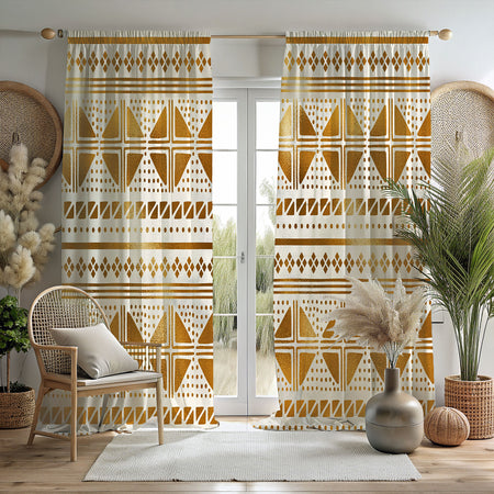 Blackout mudcloth window drapes 96 inch