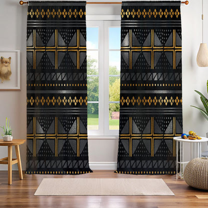 Tribal pattern window curtains for home