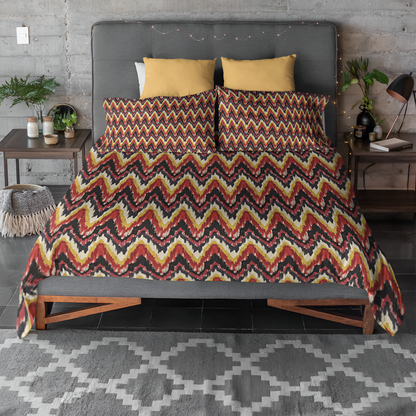 Ikat Zig Zag Duvet Cover-Sanktuari Decor