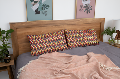 Ikat Zig Zag Pillow Case-Sanktuari Decor