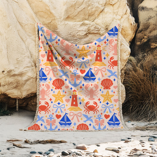 Coastal Crustaceans Woven Blanket