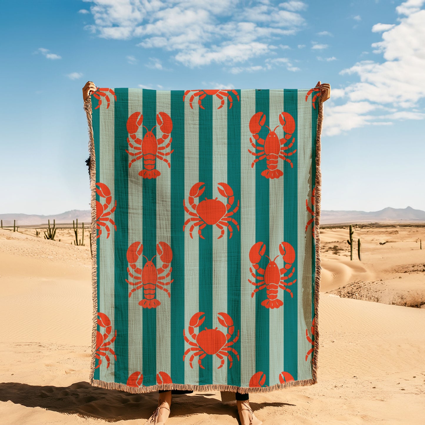 Lobster Woven Blanket