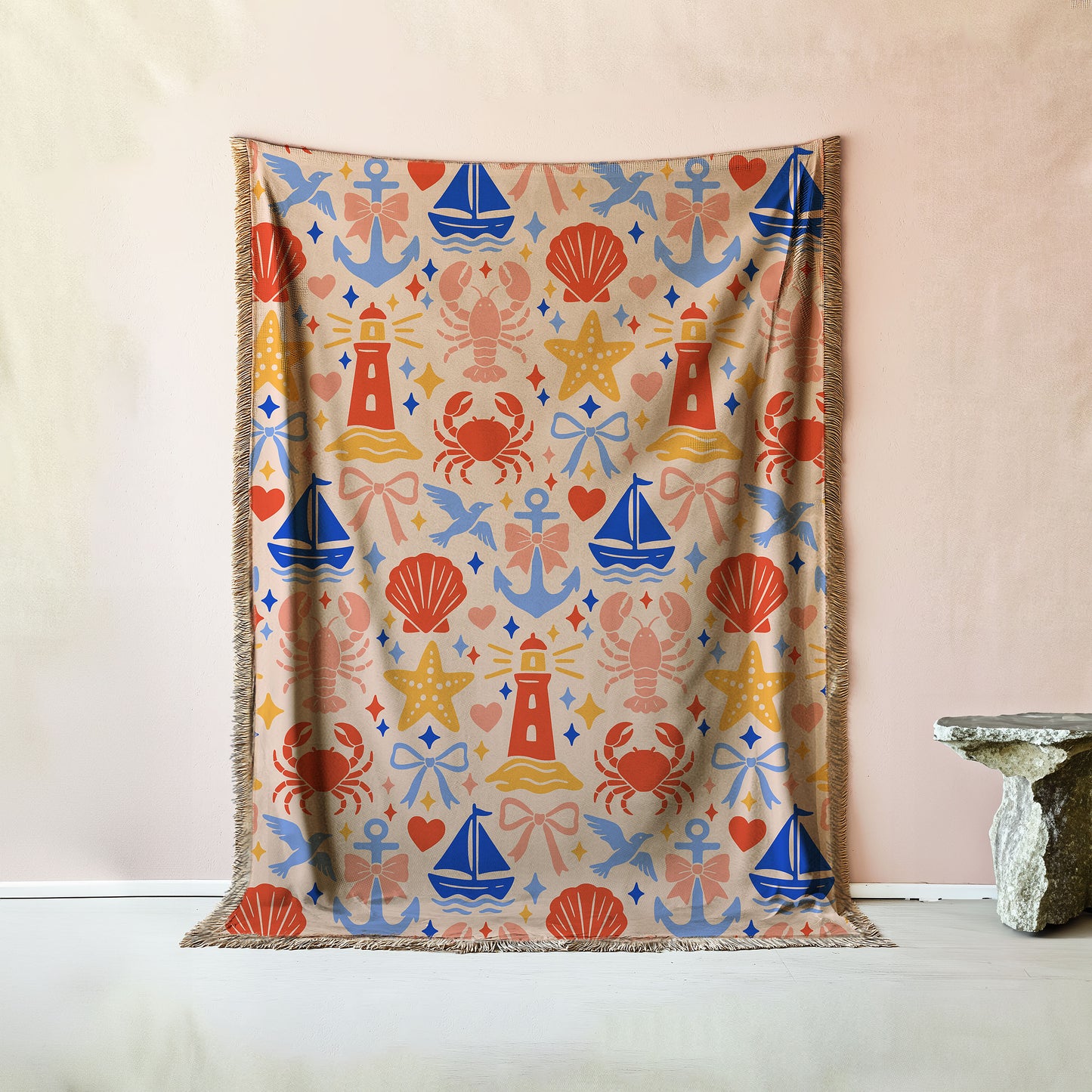 Coastal Crustaceans Woven Blanket