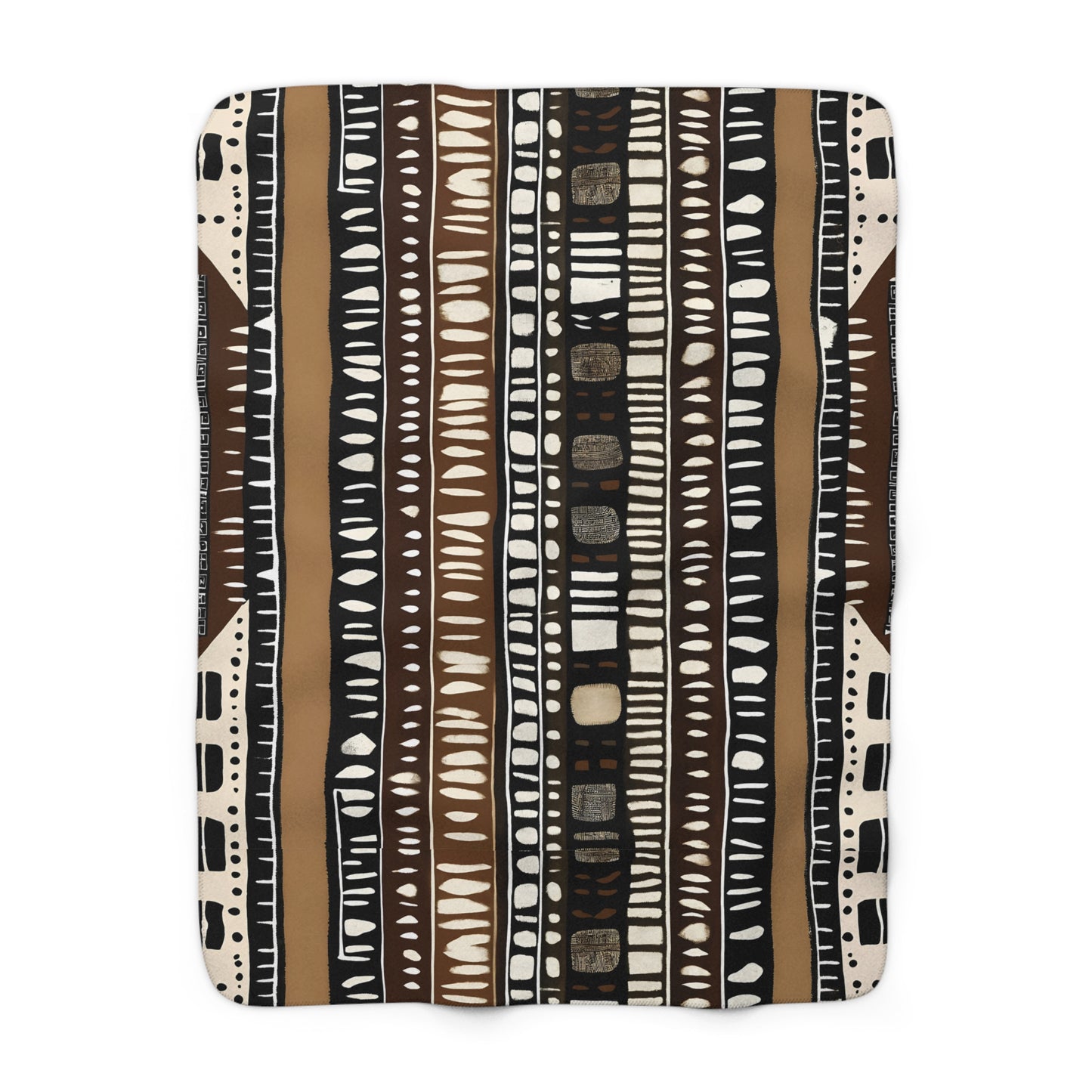 Folded fabric with tribal pattern on a white background