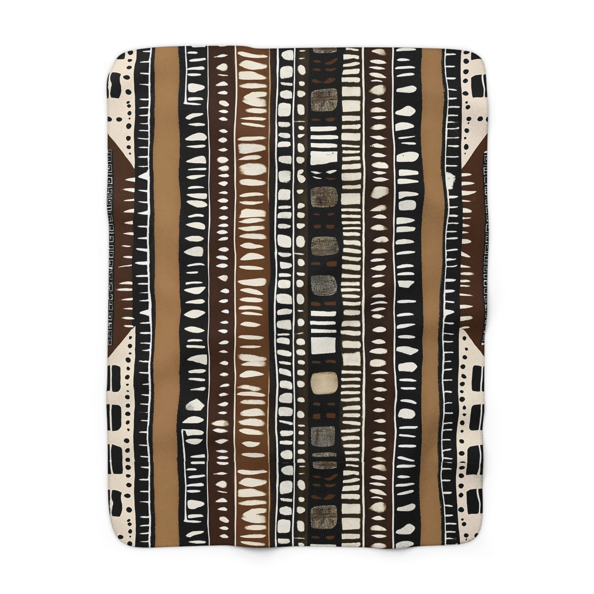 Folded fabric with tribal pattern on a white background