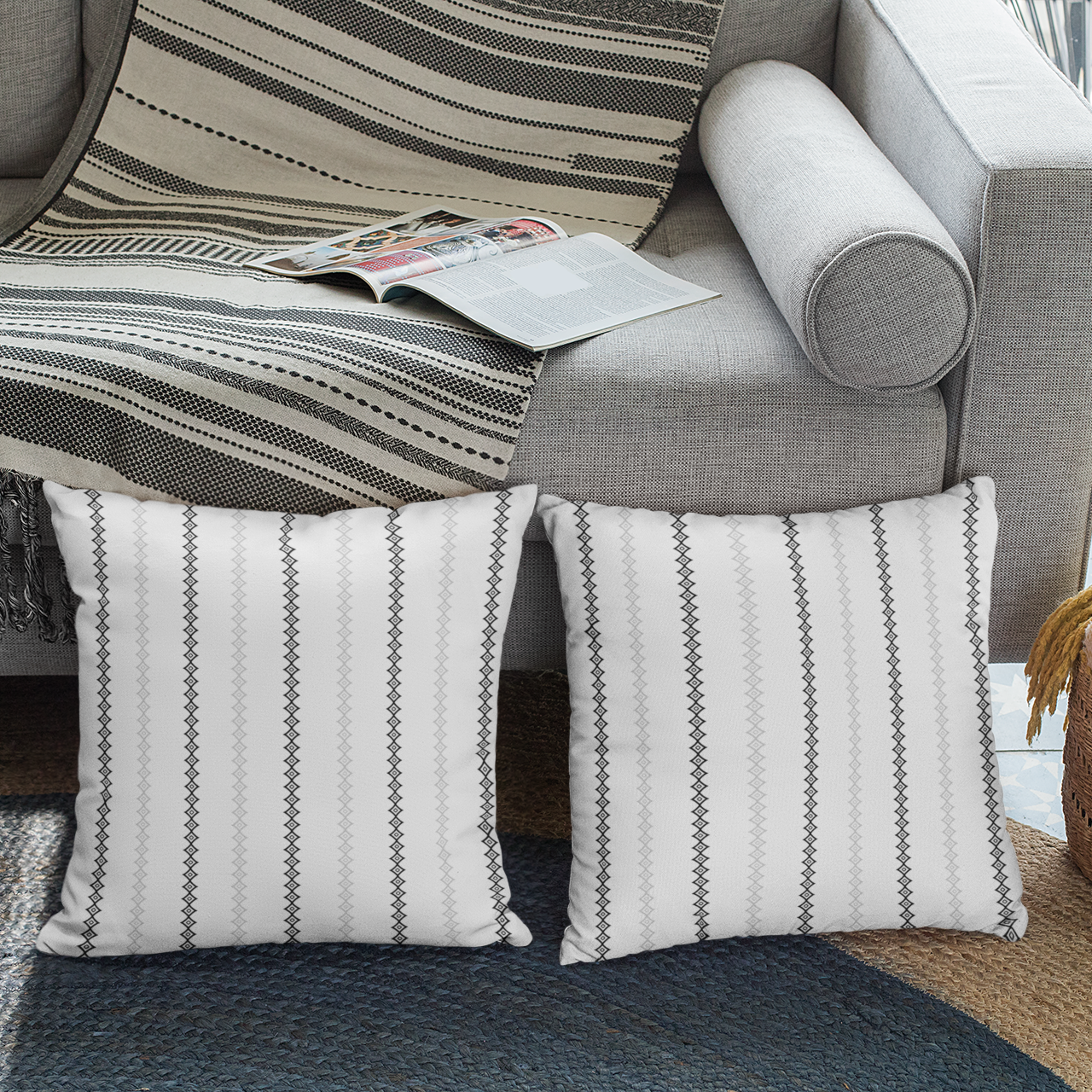 Mudcloth throw pillows for modern boho homes