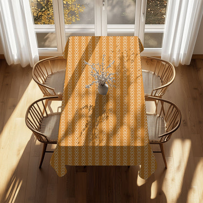 Boho tribal pattern tablecloth in modern kitchen