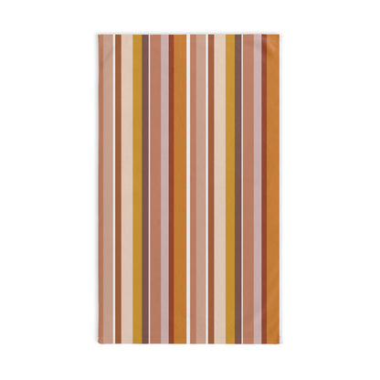 Patterned Towel with multicolored vertical stripes on a white background
