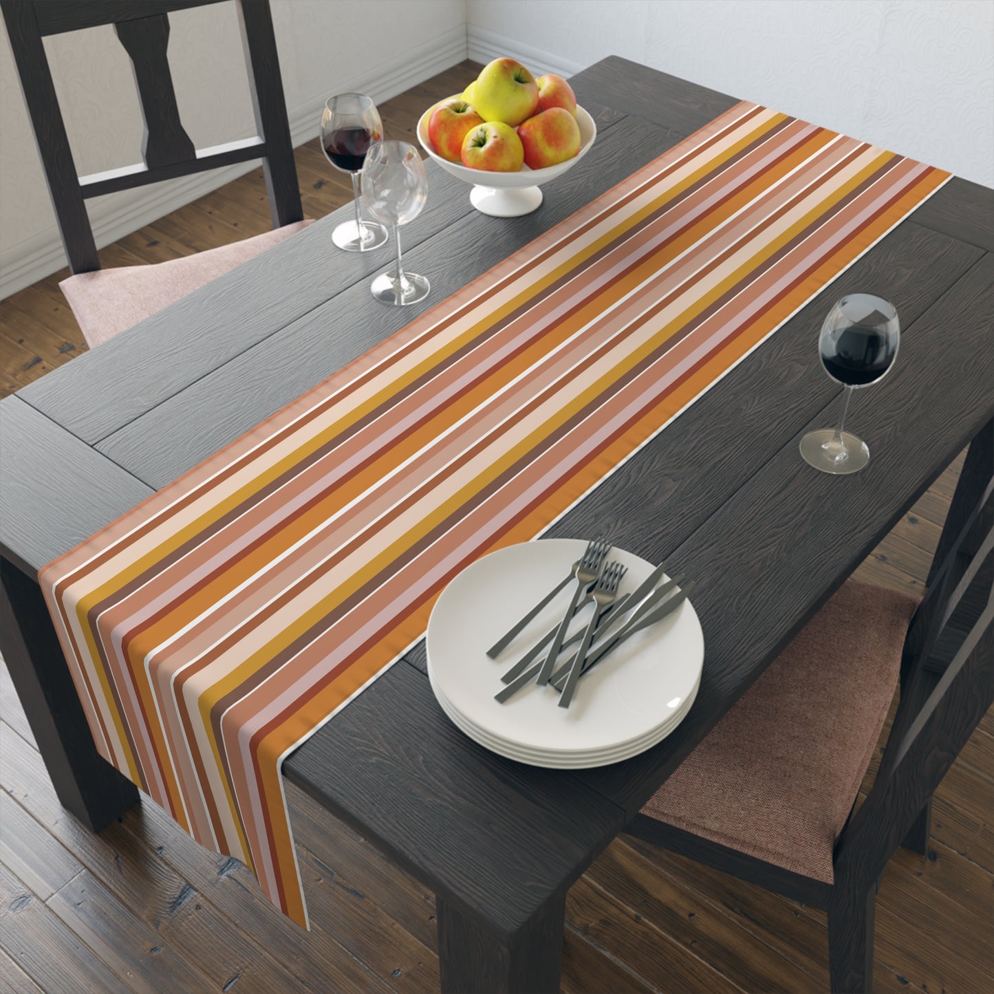 Cultural dining linens including African print napkins, placemats, and table runners.