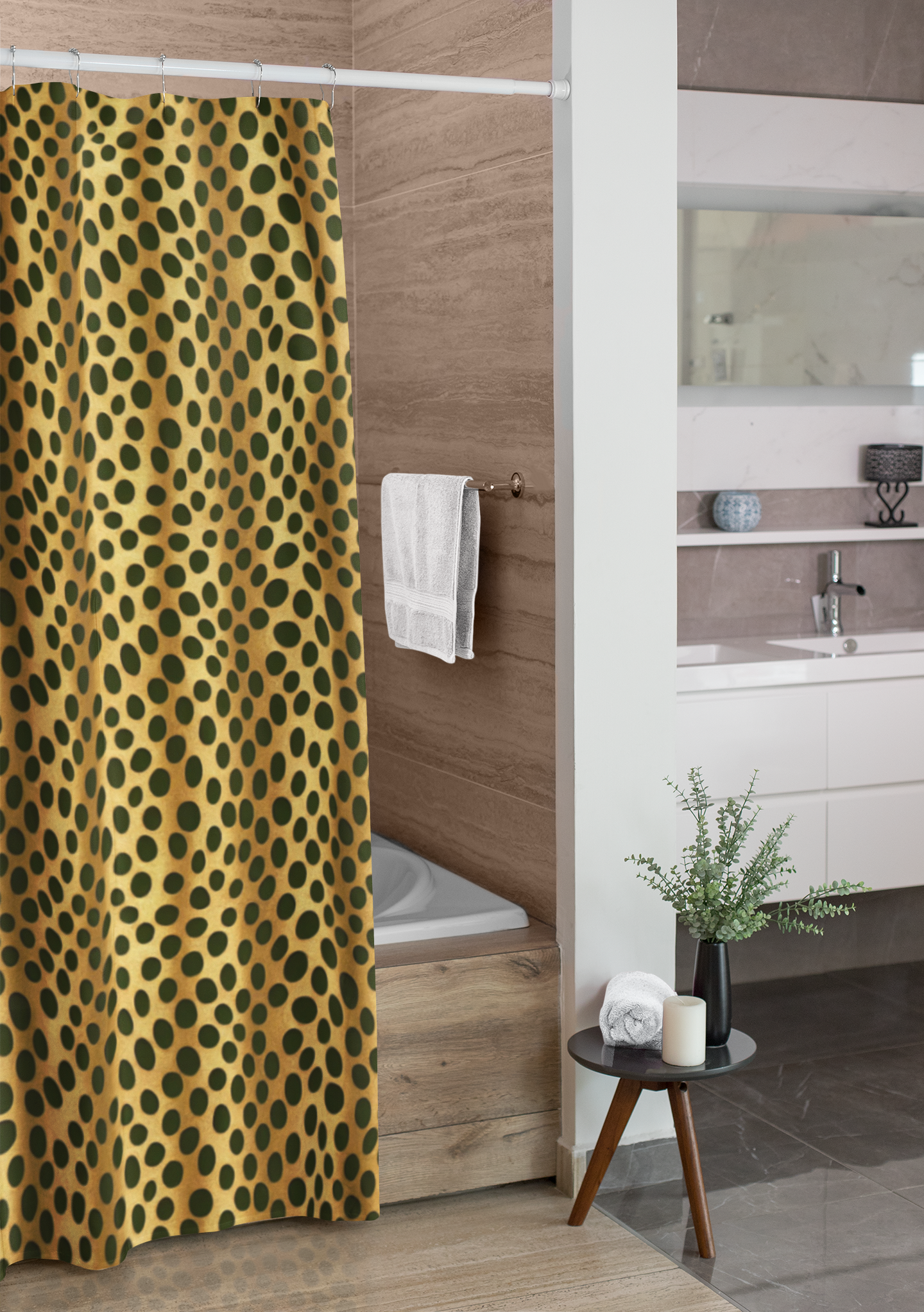 Retro Jungle Print Shower Curtain-Sanktuari Decor