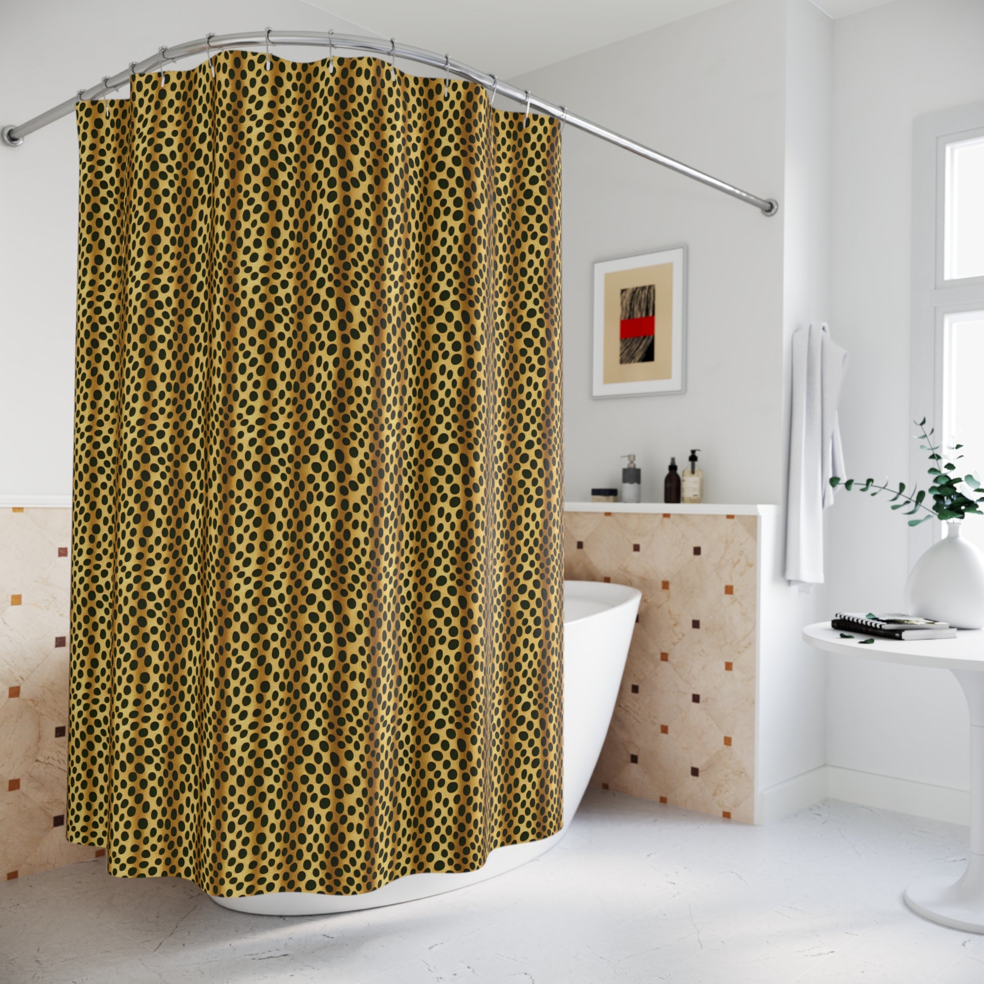 Retro Jungle Print Shower Curtain-Sanktuari Decor