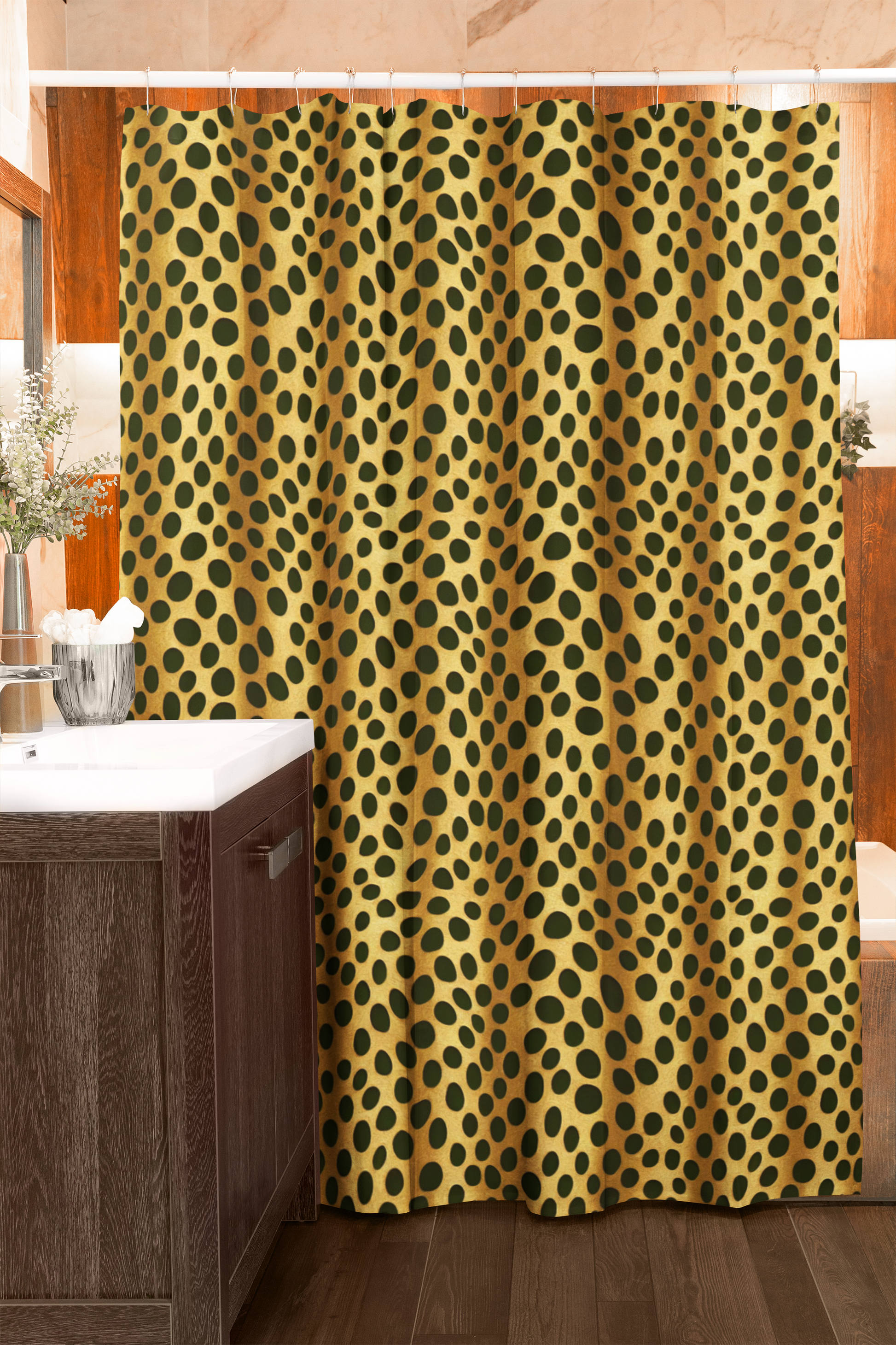 Retro Jungle Print Shower Curtain-Sanktuari Decor