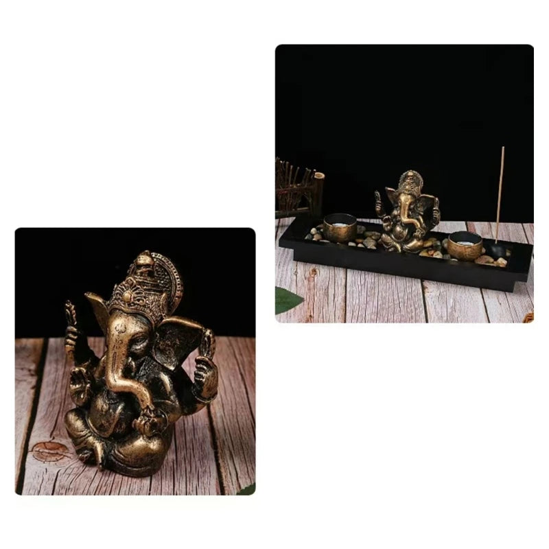 Ganesh Candle Holder & Incense Stick Burner Set