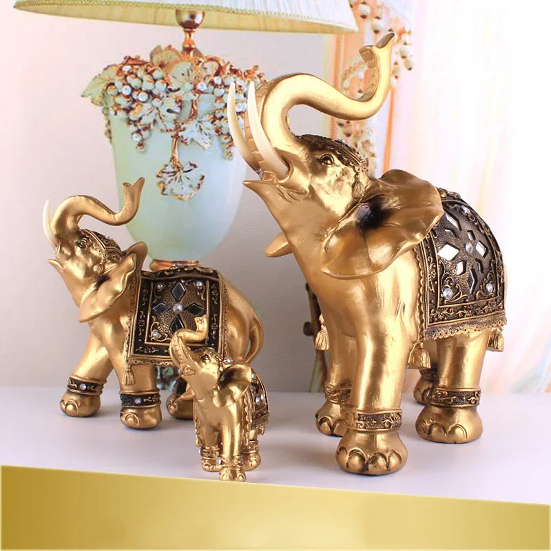 Golden Elephant Figurine Home Accent