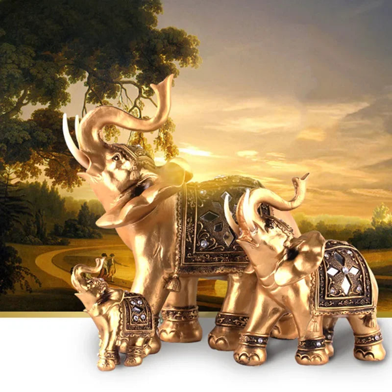 Golden Elephant Figurine Home Accent