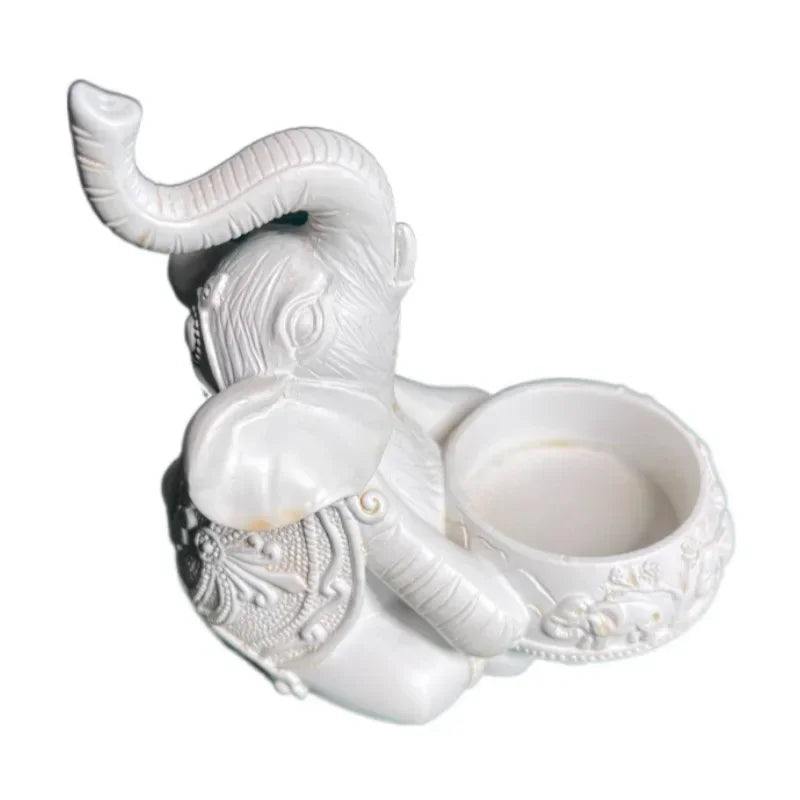 Elephant Trunks Up Sculpture Tealight Candle Holder