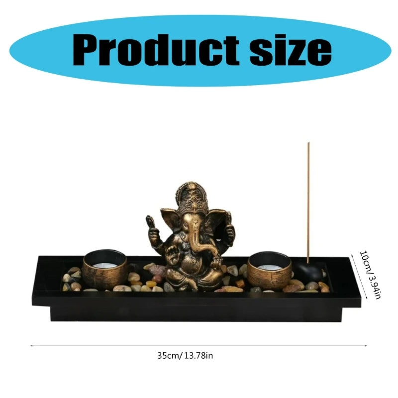 Ganesh Candle Holder & Incense Stick Burner Set