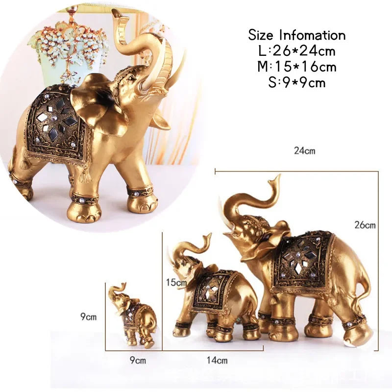 Golden Elephant Figurine Home Accent