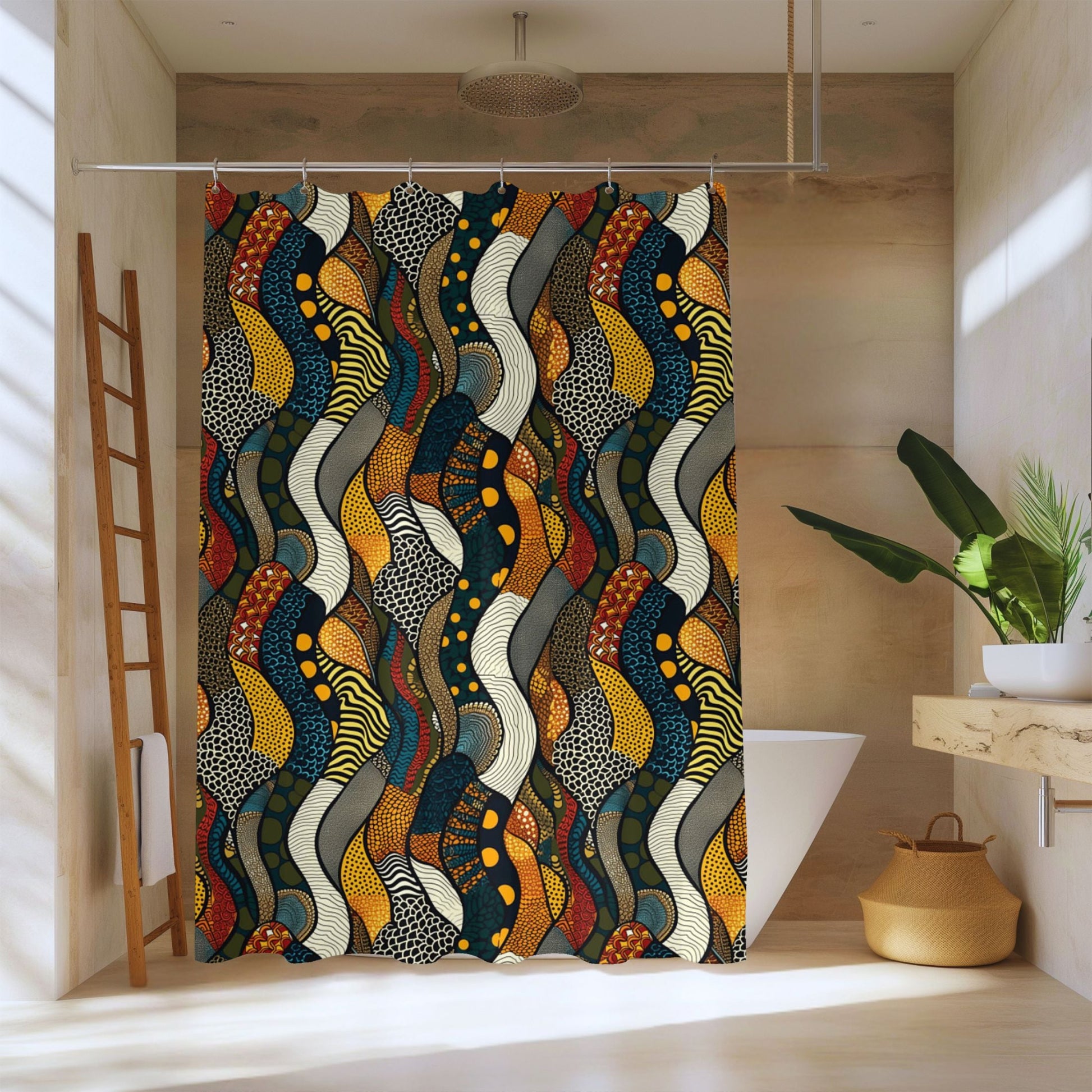 bold snake print shower curtain