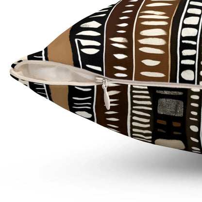 Striped Mudcloth Bogolan Throw Pillow-Sanktuari Decor