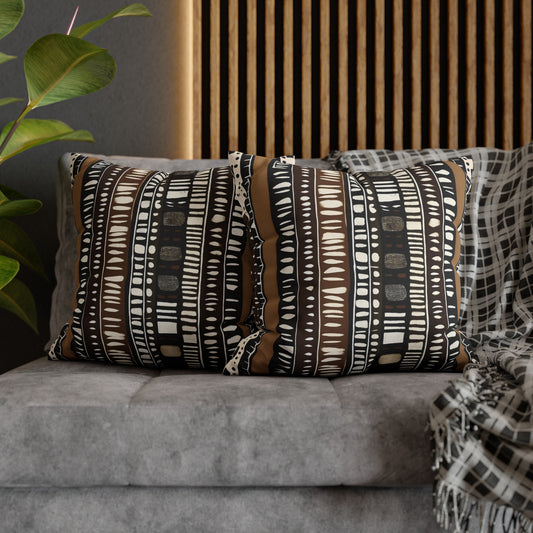 Striped Mudcloth Bogolan Throw Pillow-Sanktuari Decor