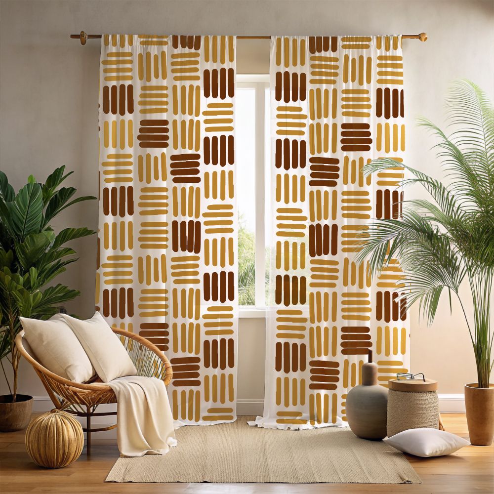 African print window curtains for living room