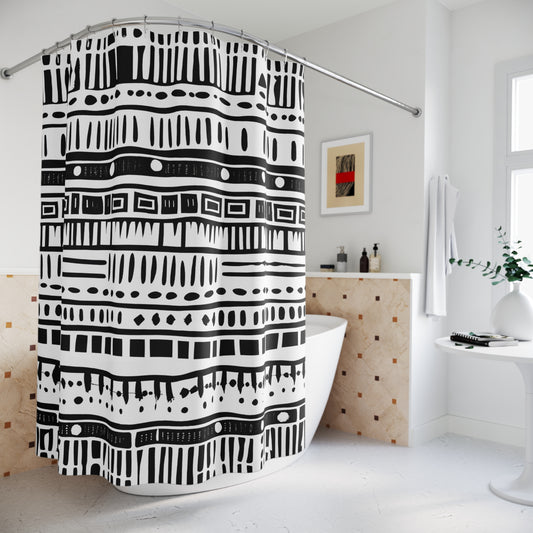 Tribal MudCloth Shower Curtain-Sanktuari Decor